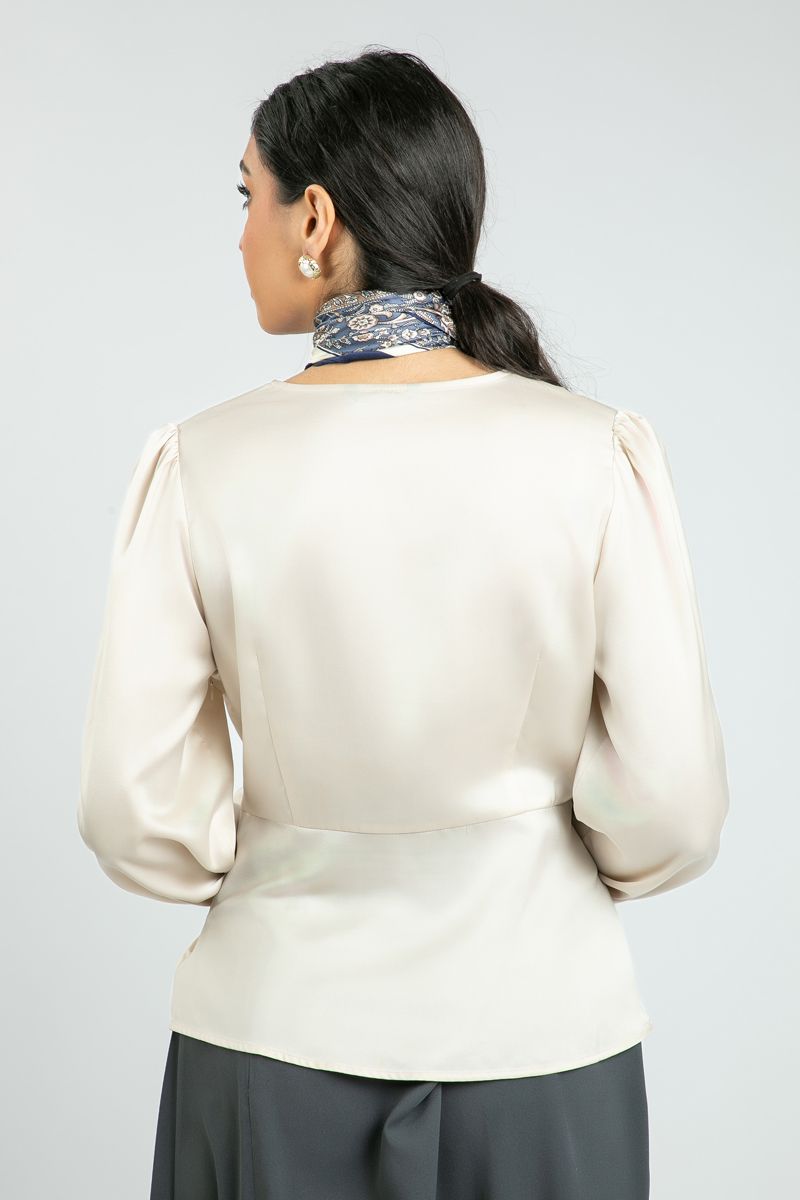 Women's Satin Wrap Top