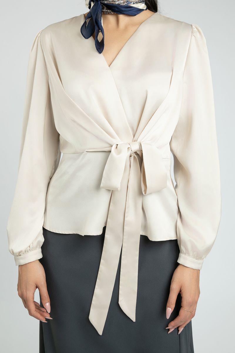 Women's Satin Wrap Top