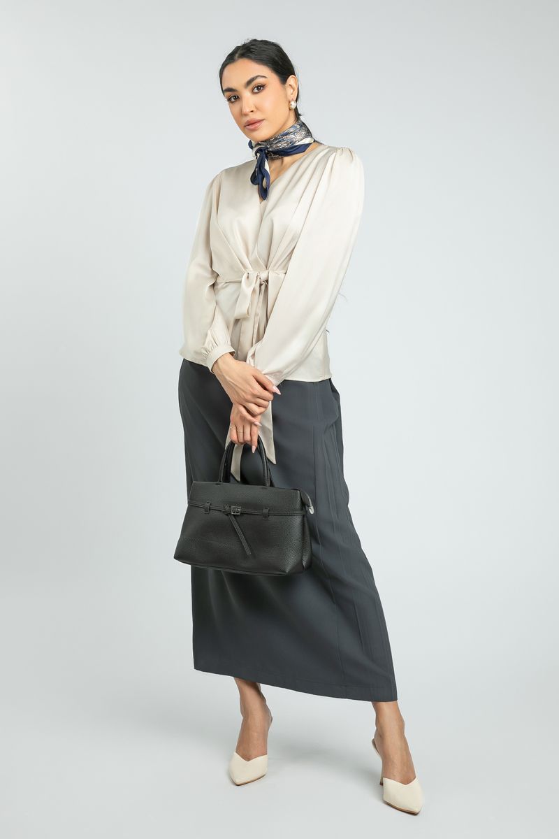 Women's Satin Wrap Top