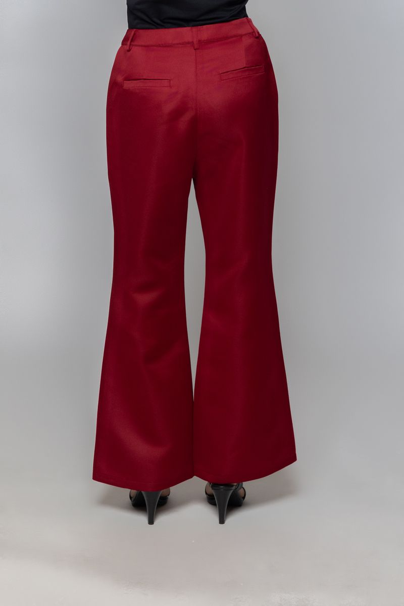 Women Flared Leg Pants in Soft Satin Fabric