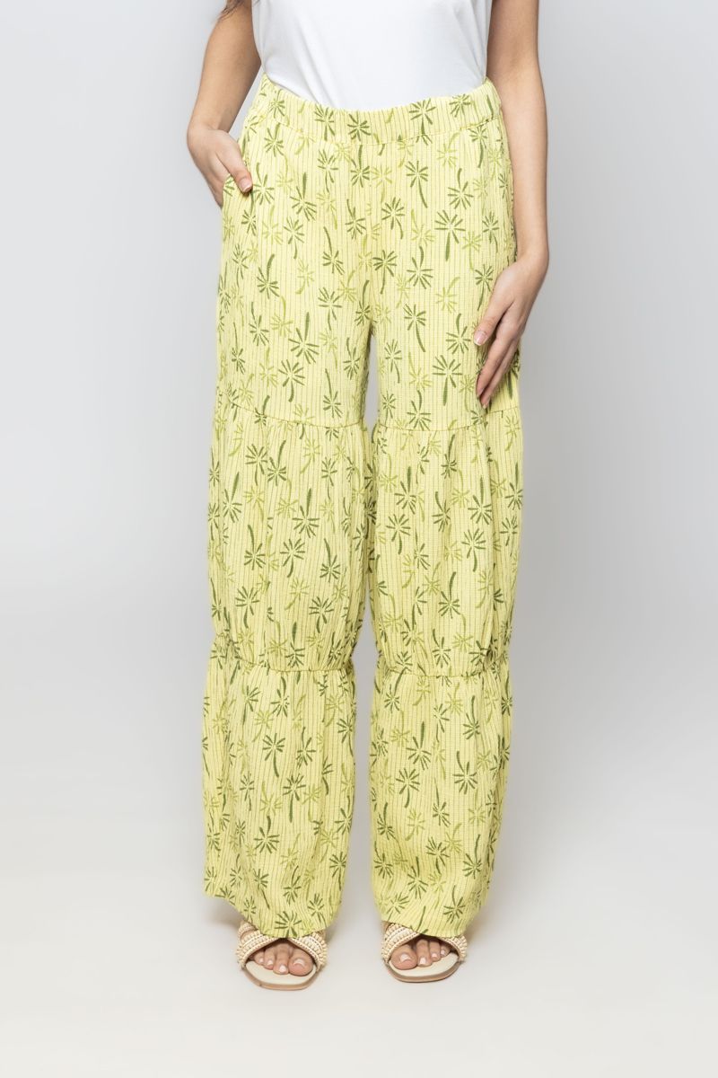 Women Flowy Wide Leg Summer Pants with Full Prints Pattern
