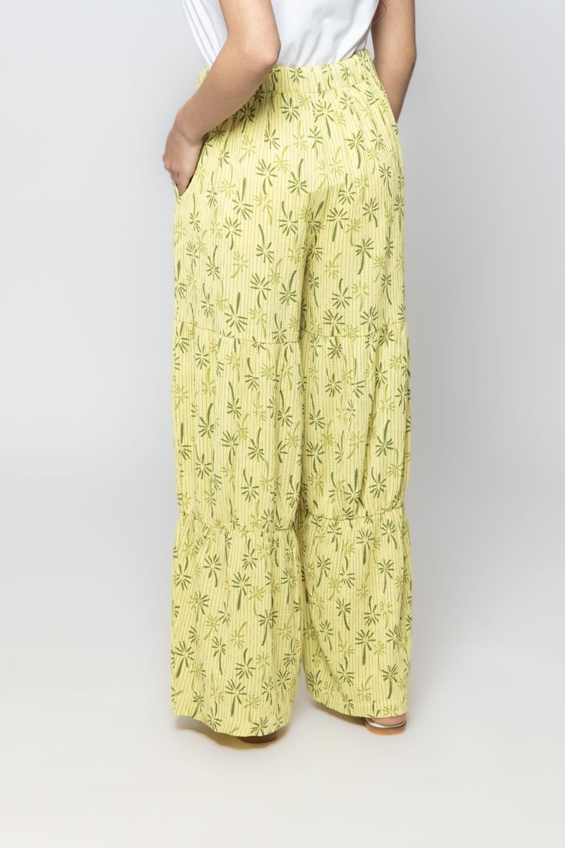 Women Flowy Wide Leg Summer Pants with Full Prints Pattern