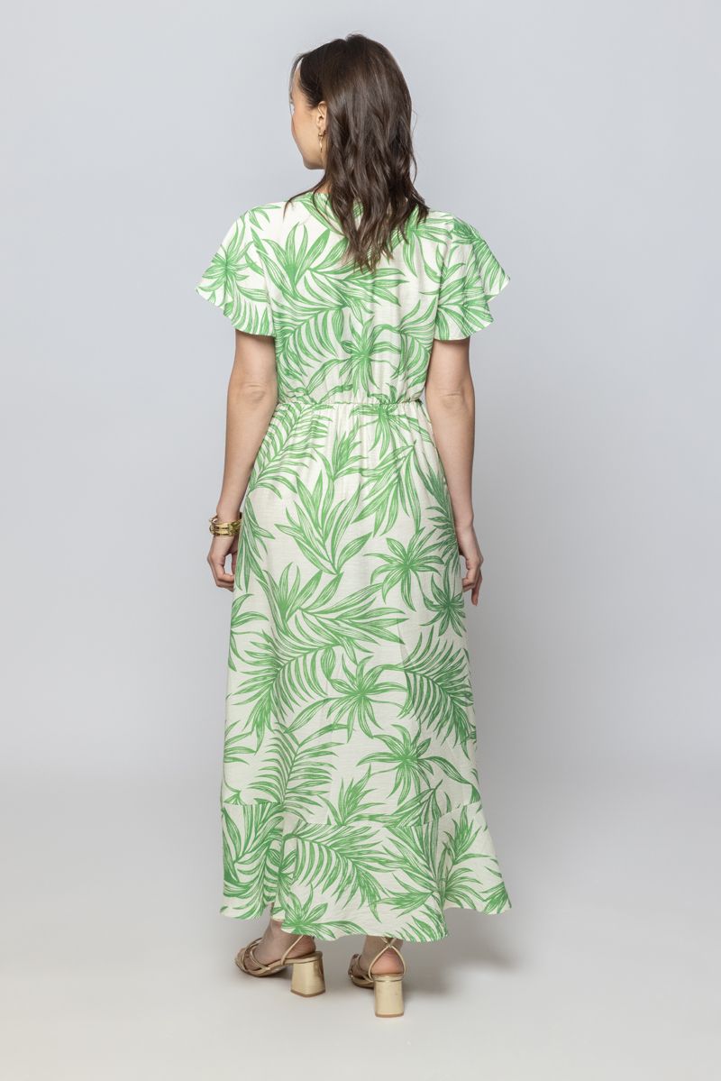 فستان طويل بكم قصير بتصميم غير متماثل للنساء