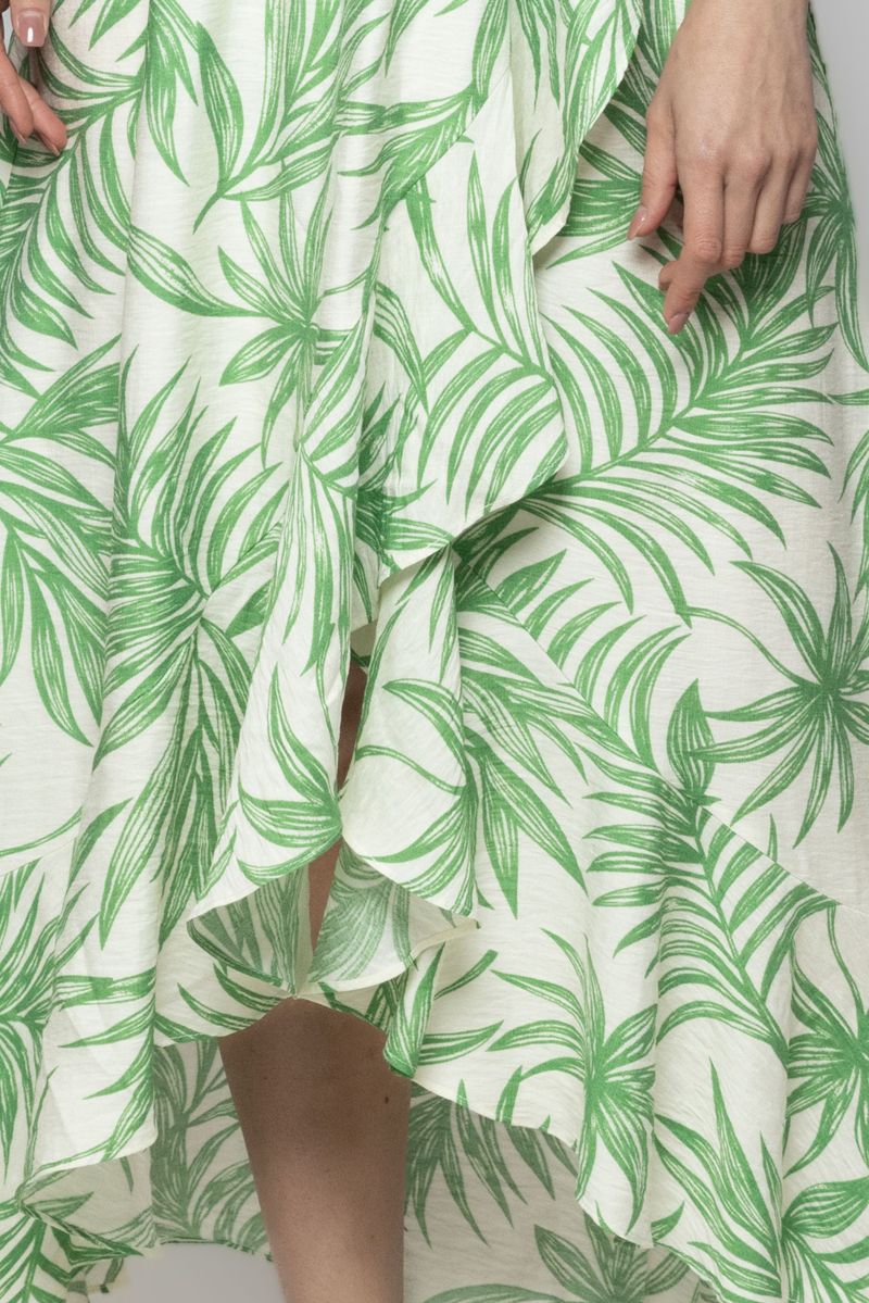 فستان طويل بكم قصير بتصميم غير متماثل للنساء