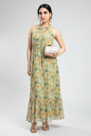 فستان صيفي بدون أكمام – نقش زهور وأناقة خفيفة