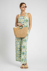 Flowy Wide-Leg Pants with Colorful Print