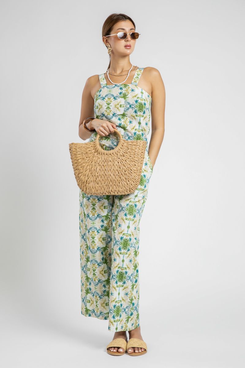 Flowy Wide-Leg Pants with Colorful Print