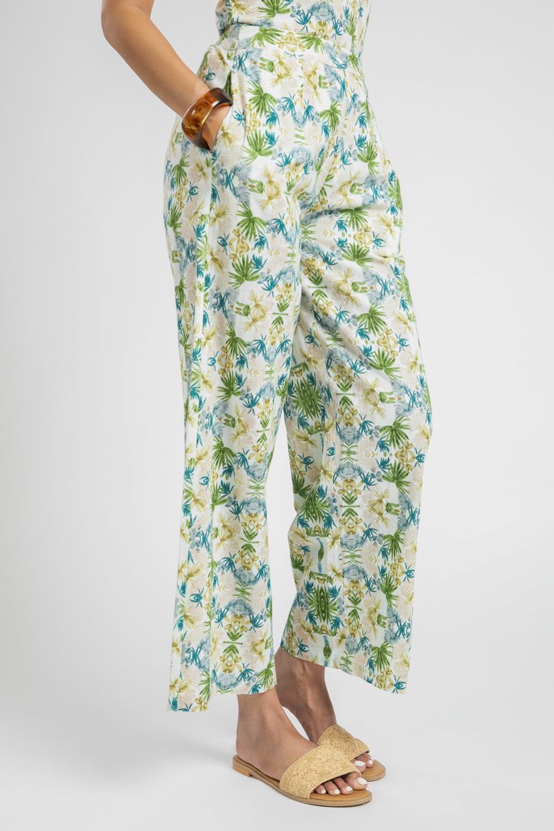 Flowy Wide-Leg Pants with Colorful Print