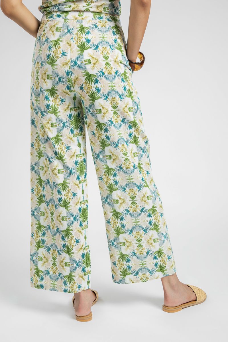 Flowy Wide-Leg Pants with Colorful Print