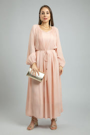 فستان نسائي ماكسي بخامة ذات نمط منقوش