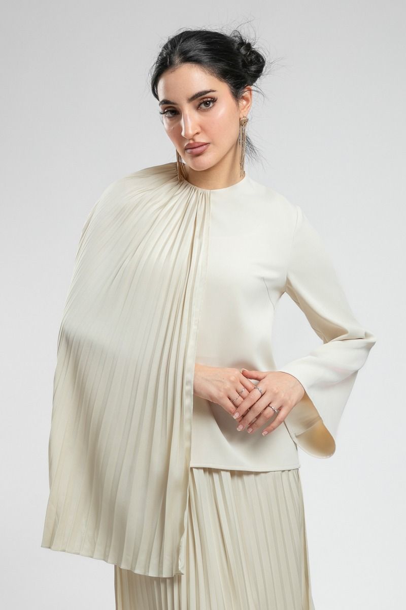 Asymmetric Cape-Style Blouse - Bold and Elegant