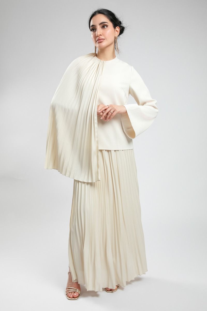 Asymmetric Cape-Style Blouse - Bold and Elegant