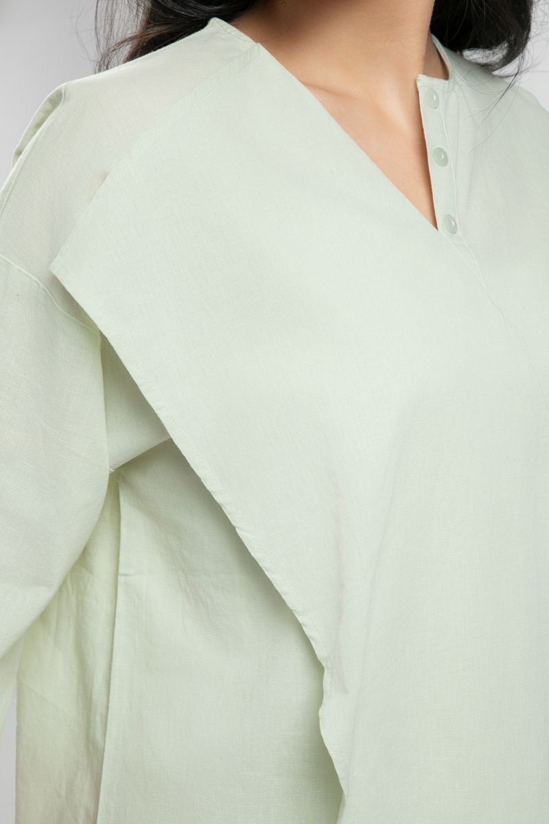 Three-Quarter Sleeve Wrap Blouse