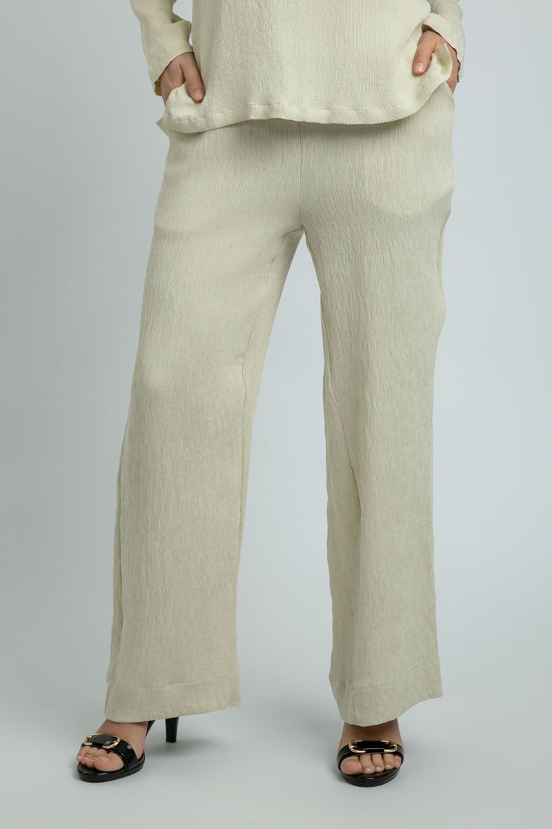 Flowy Wide-Leg Womens Pants with Elastic Waist