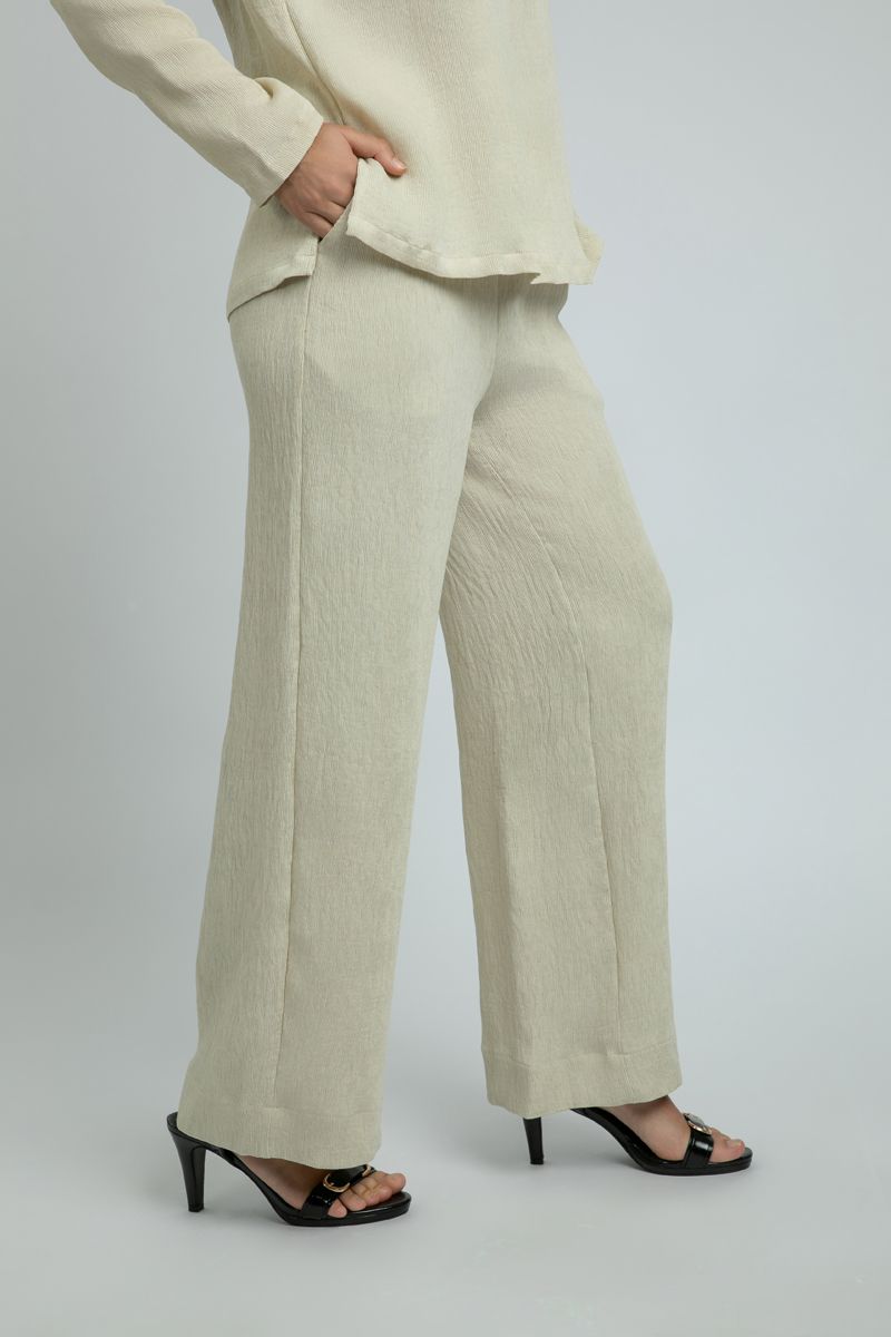 Flowy Wide-Leg Womens Pants with Elastic Waist