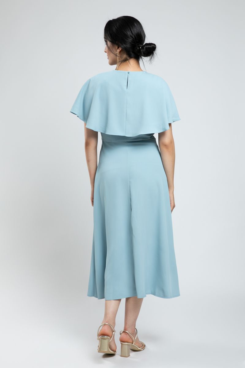 Cape-Style detail Longline Dress