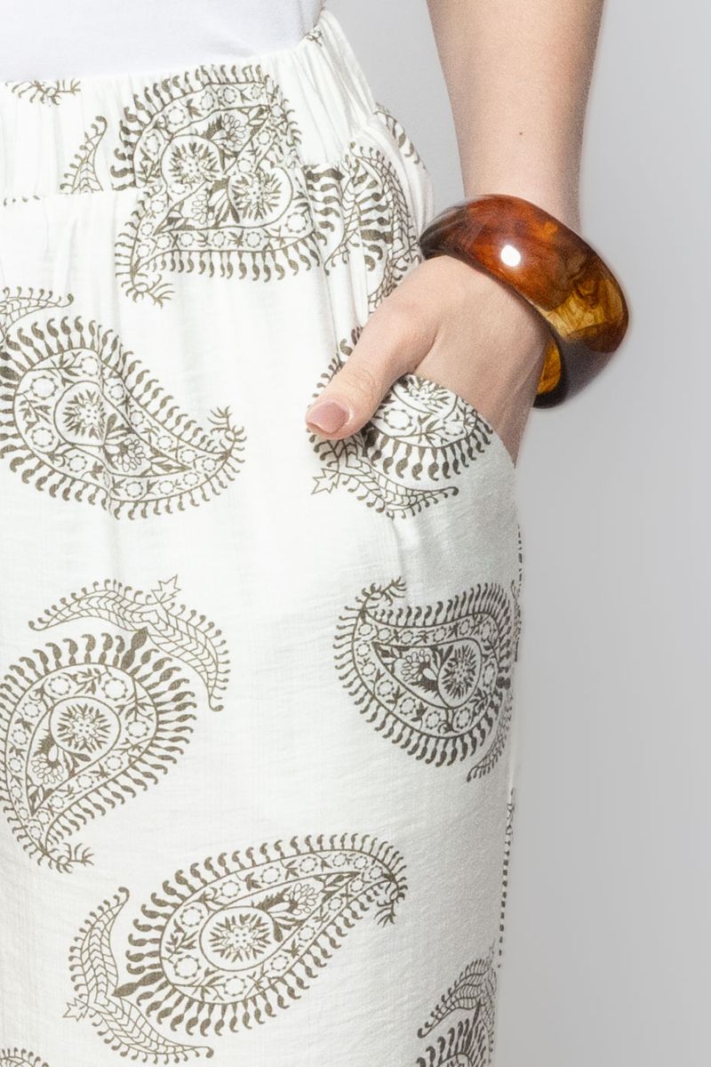 Women Flowy Wide Leg Summer Pants with Full Prints Pattern