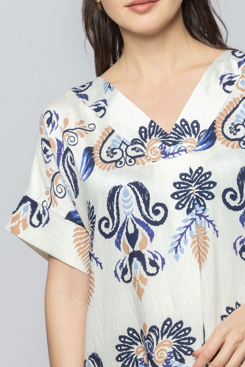 Women Short Sleeves Maxi Dress with Flowing Wide Sleeves