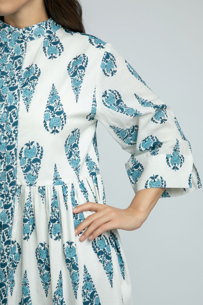 printed women Flowy Maxi Shirt Dress with Front Slit