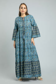 Flowy women Maxi Dress with full prints