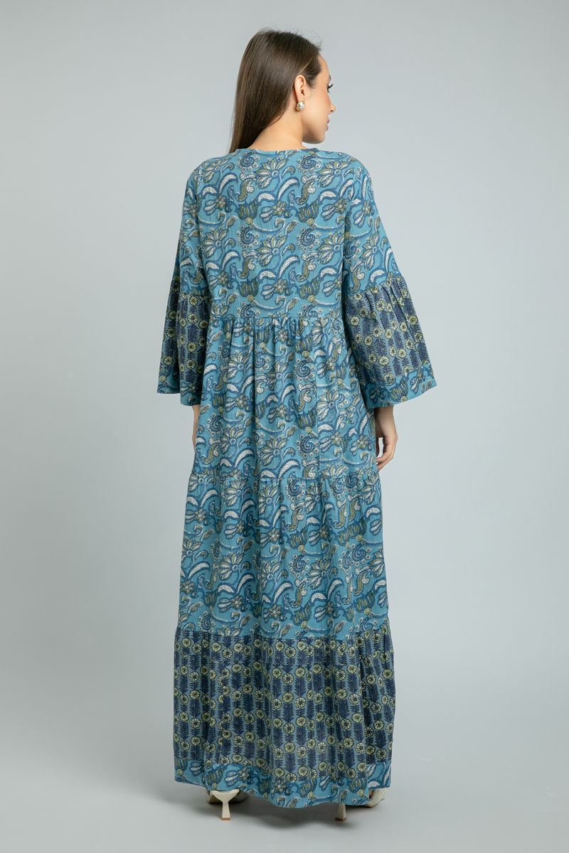 Flowy women Maxi Dress with full prints