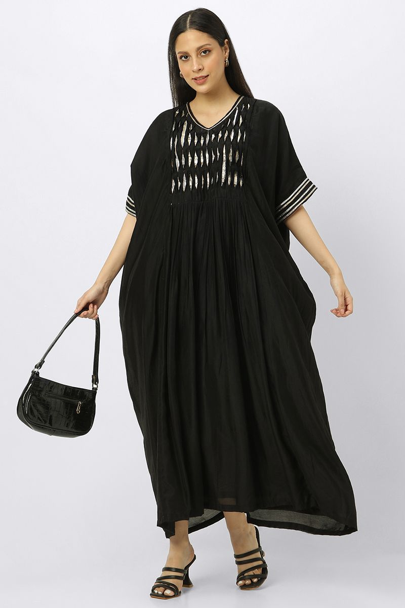 women jalabiya dress with metallic details