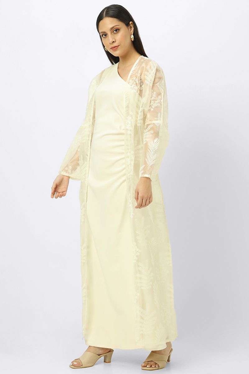 women dress with embroidery chiffon abaya
