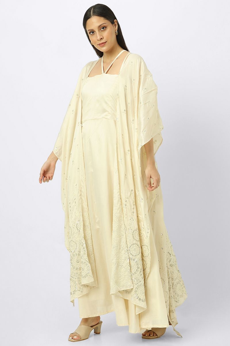 layered maxi women dress with embroidery and neck strap