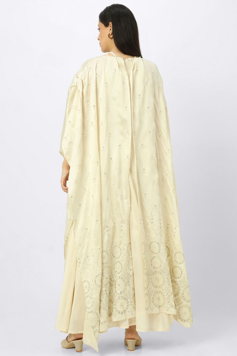 layered maxi women dress with embroidery and neck strap