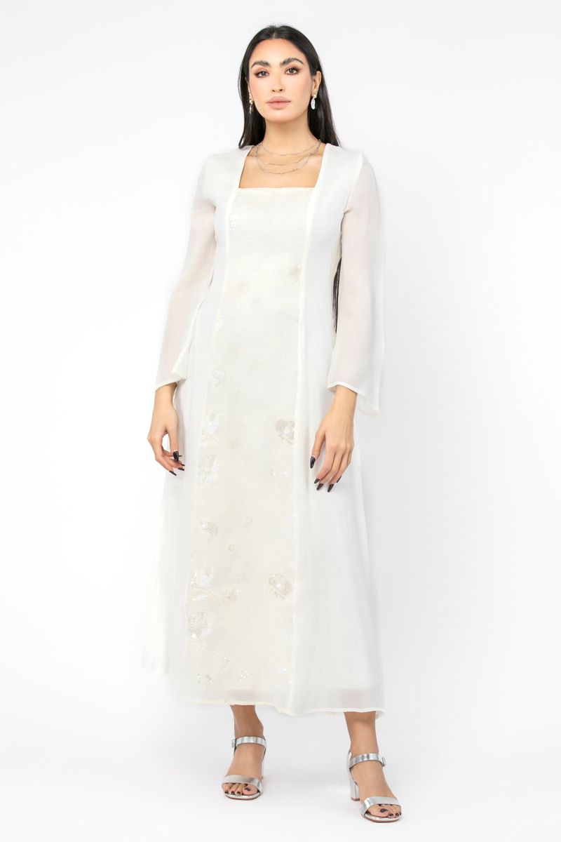 فستان نسائي بتطريز وترتر