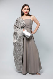 Womens Embellished Cape Maxi Dress - A Masterpiece for Special Occasions
