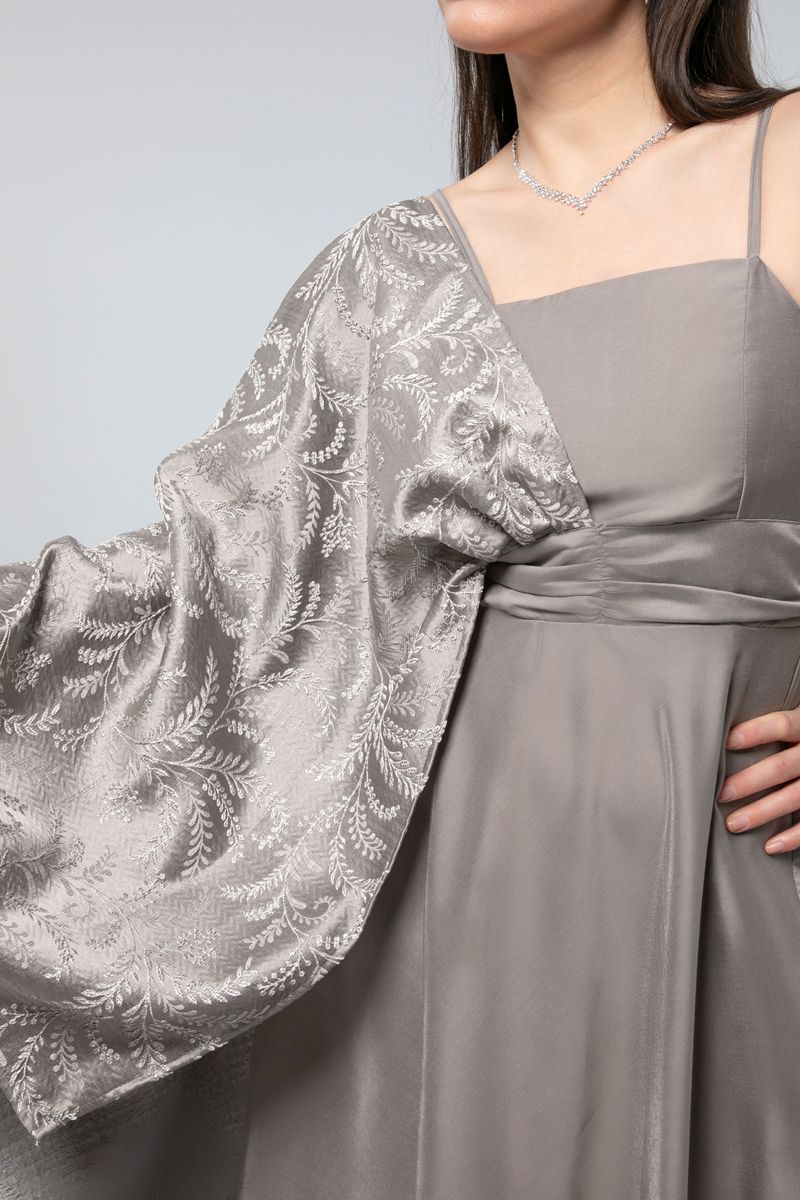 Womens Embellished Cape Maxi Dress - A Masterpiece for Special Occasions