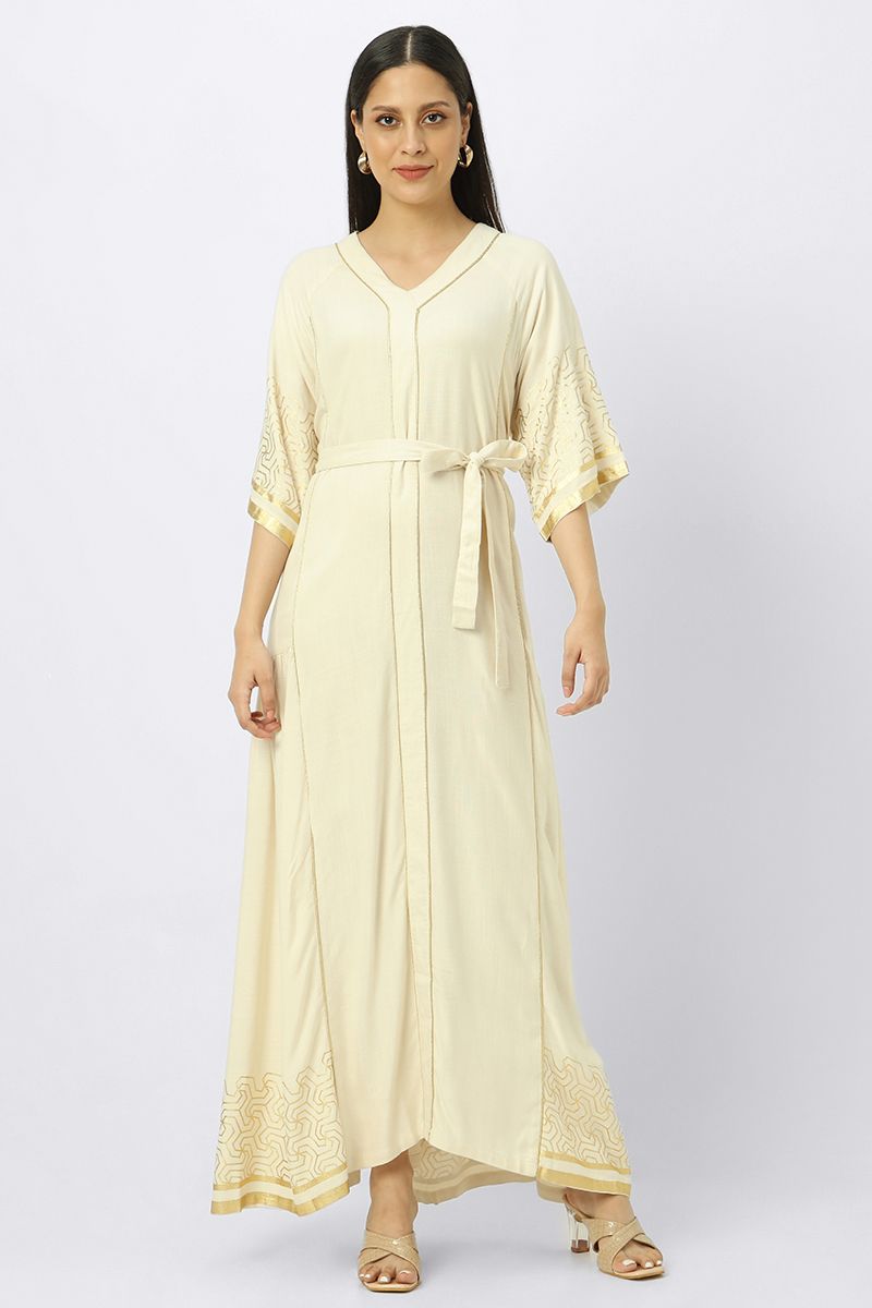 maxi women dress with arabisque prints