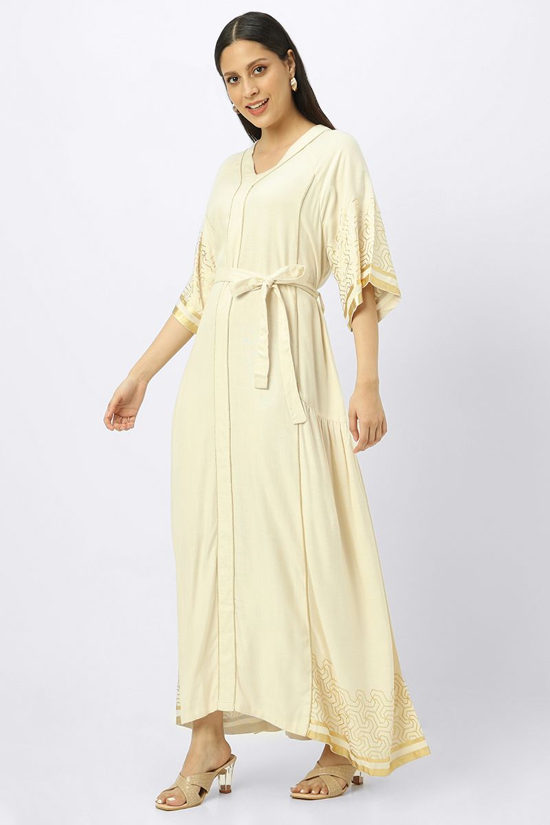 maxi women dress with arabisque prints