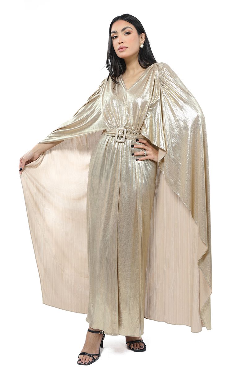 فستان نسائي ماكسي بطبقة كيب