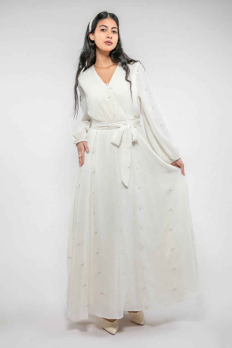 maxi women dress with embroidery and sequin