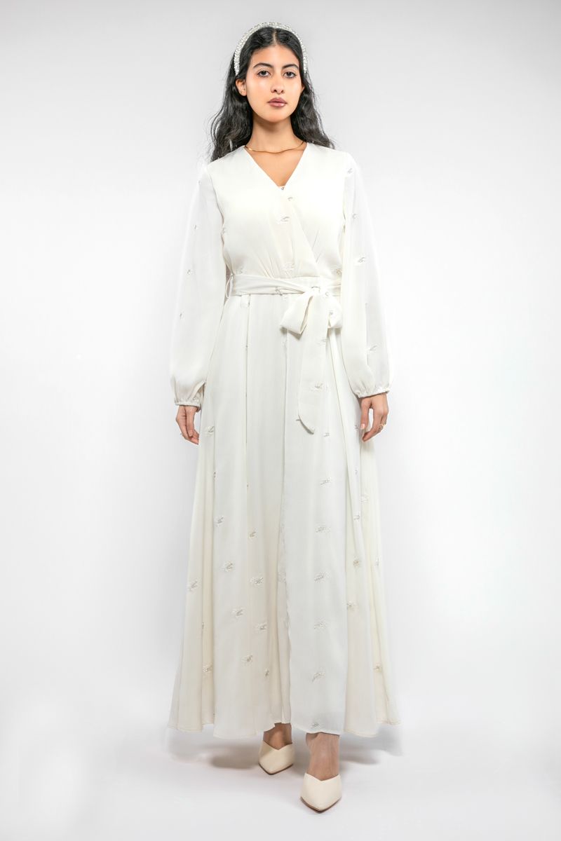 maxi women dress with embroidery and sequin