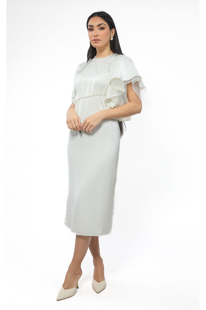 women dress with ruffled sleeve