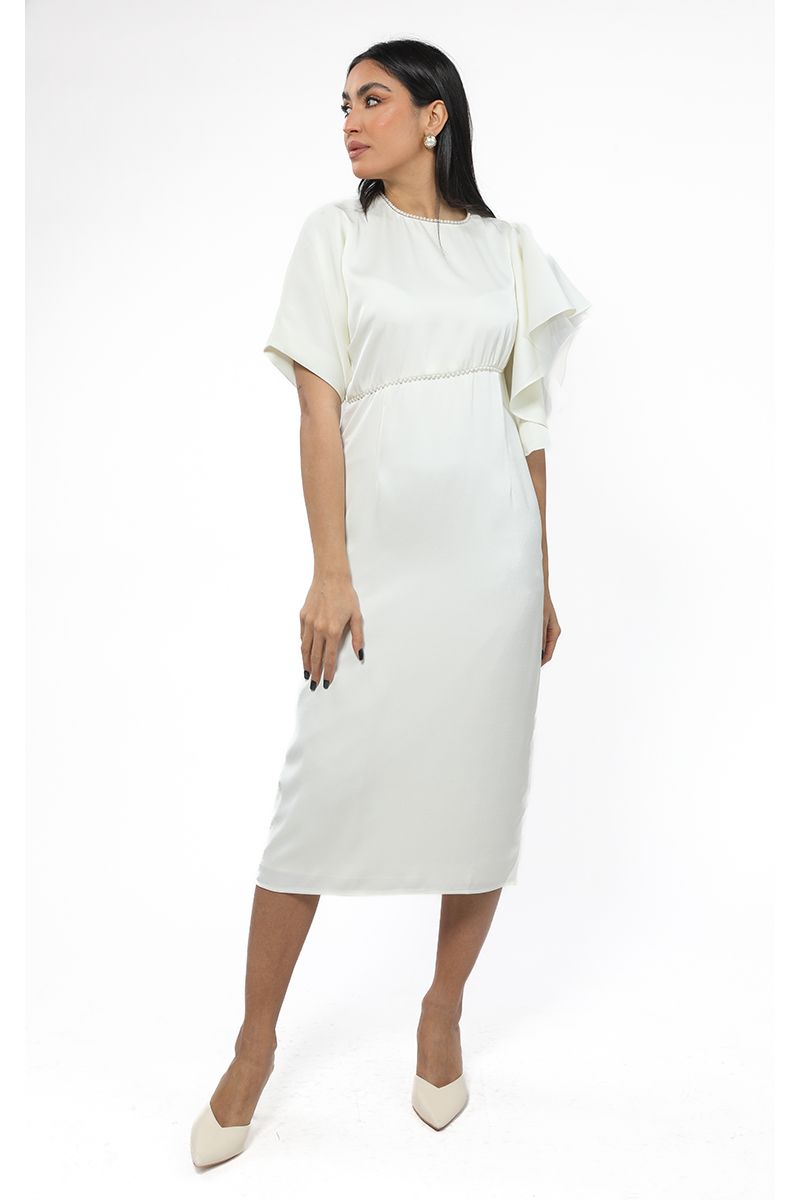 women dress with ruffled sleeve