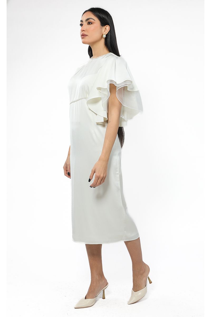 women dress with ruffled sleeve