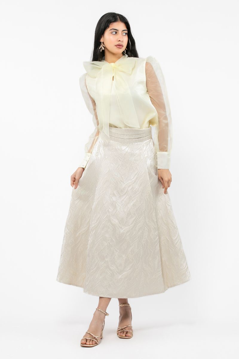 tone on tone textured women skirt