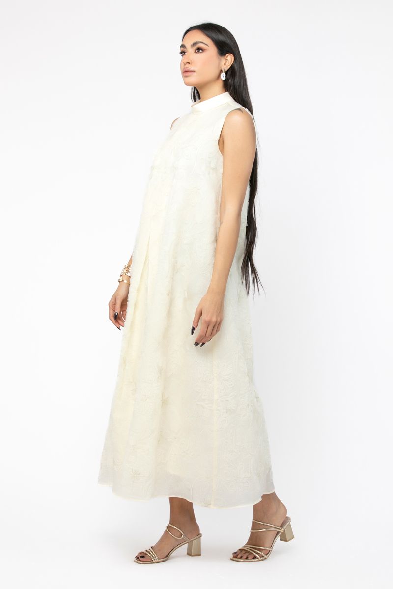 women dress with bulky embroidery