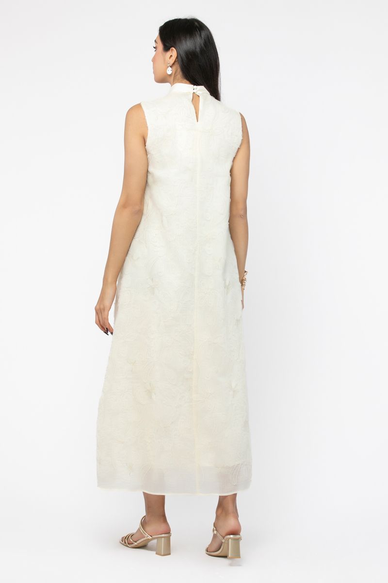 women dress with bulky embroidery