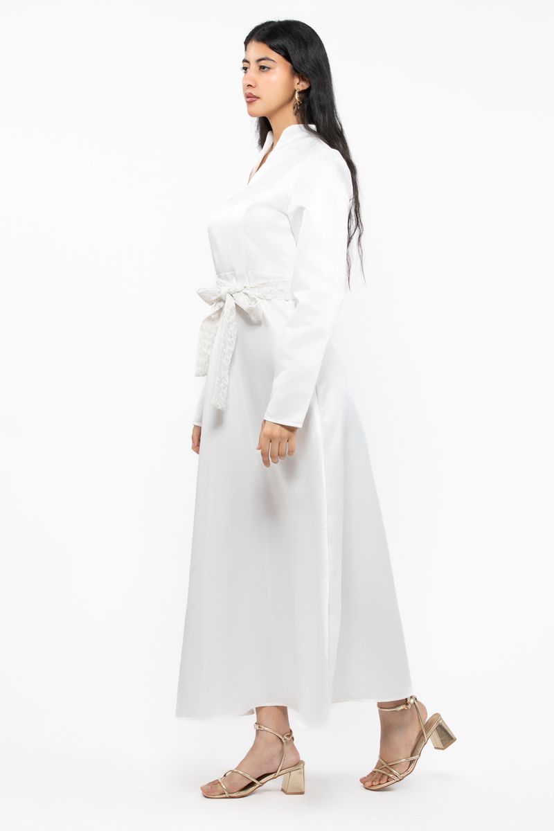 women satin maxi dress with belt