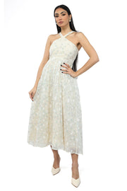 longline women dress with embroidery and sequin