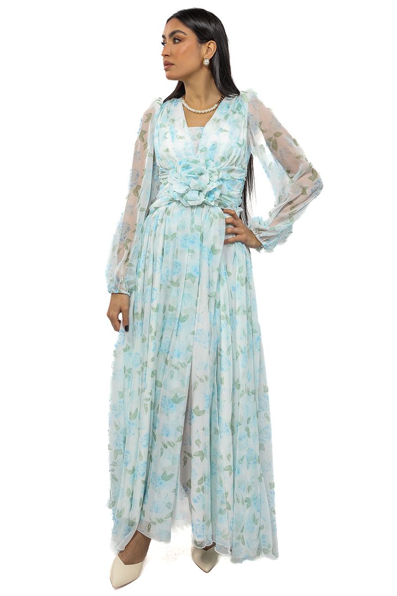 maxi women dress with floral pattern