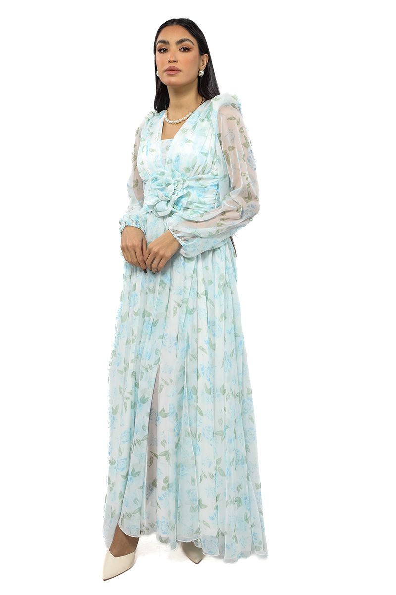 maxi women dress with floral pattern
