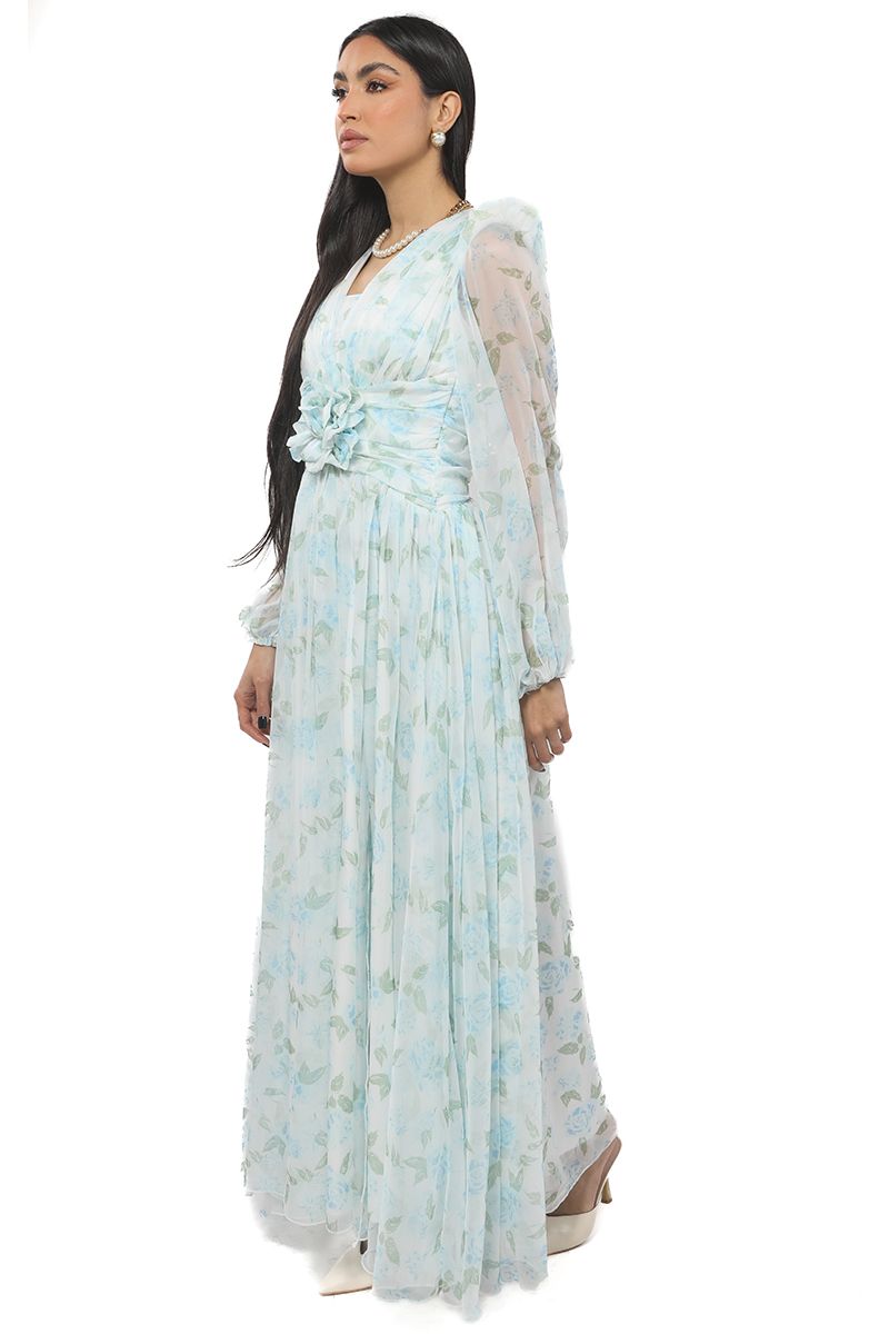 maxi women dress with floral pattern