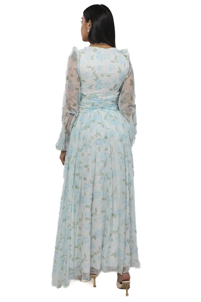 maxi women dress with floral pattern