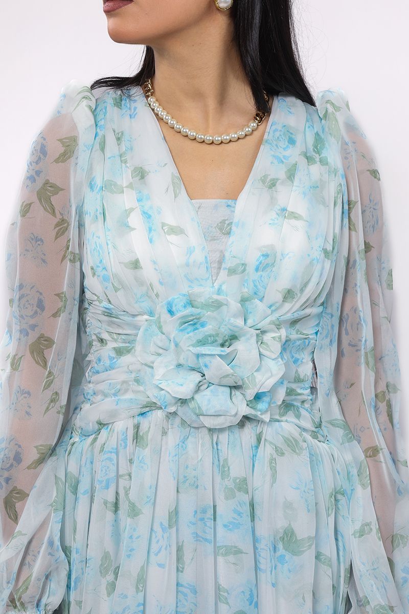 maxi women dress with floral pattern